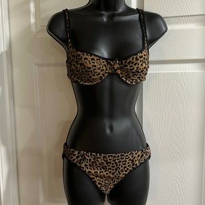 Cheetah print bikini. Top is 36B and bottom is a size 7